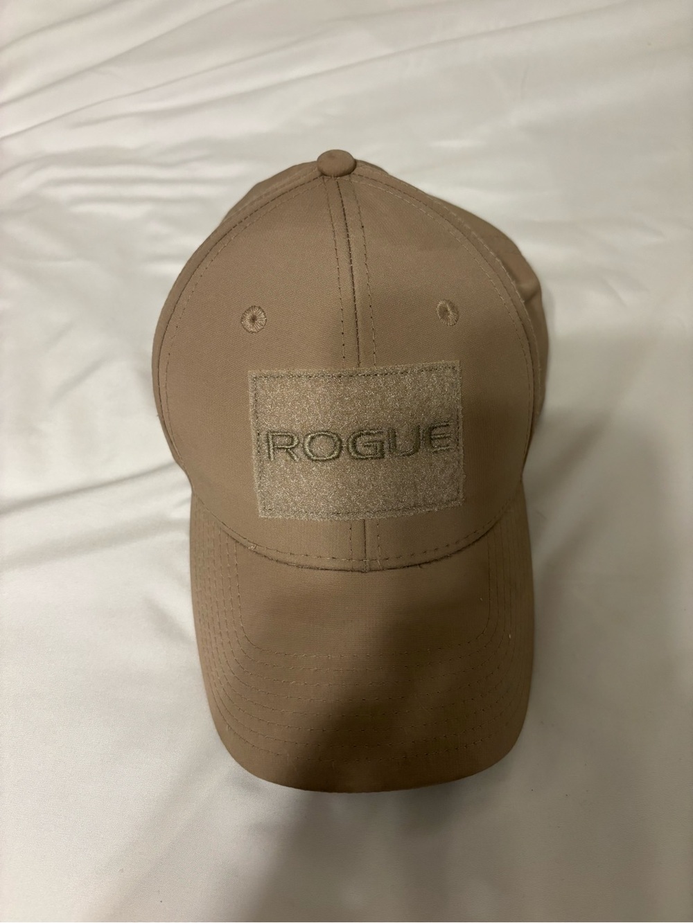 Rogue Fitness Tan Tactical Patch Snapback Hat Adjustable Baseball Cap
